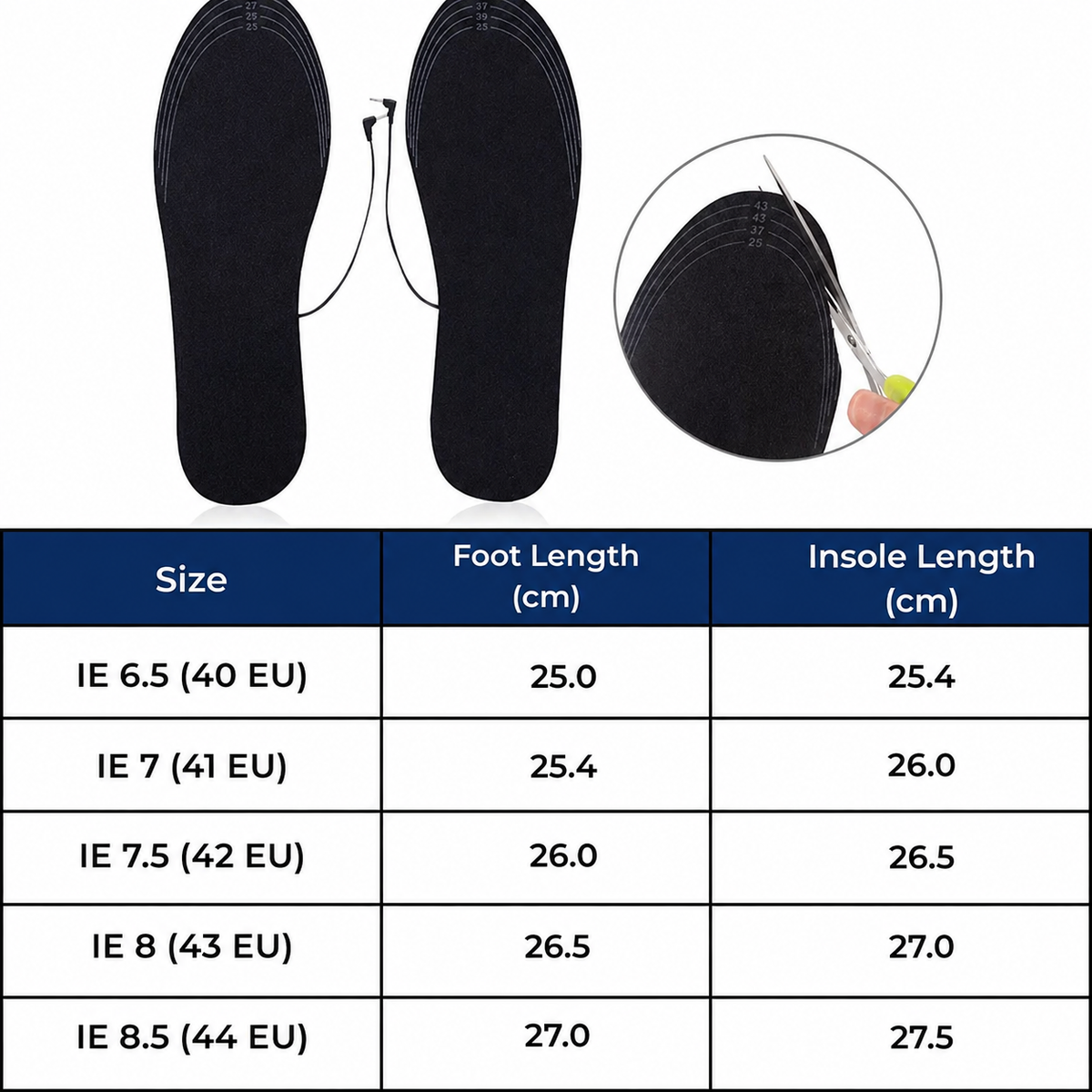 HeatStride Heated Shoe Insoles | Heating Adjustable Shoe Inserts - Temperature Control - Cold Weather - Cold Feet