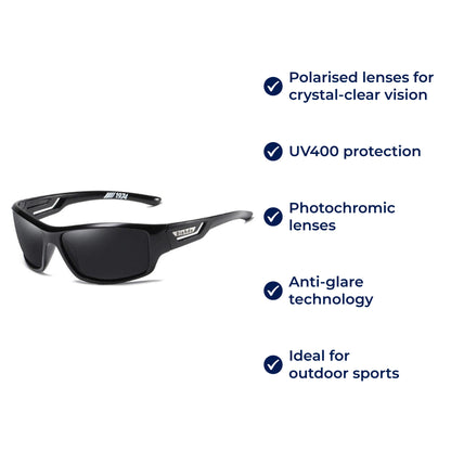 ClearCast | Polarised Fishing Sunglasses – UV400 – Photochromic Anti-Glare Lenses – Ideal for Outdoor Sports & Fishing
