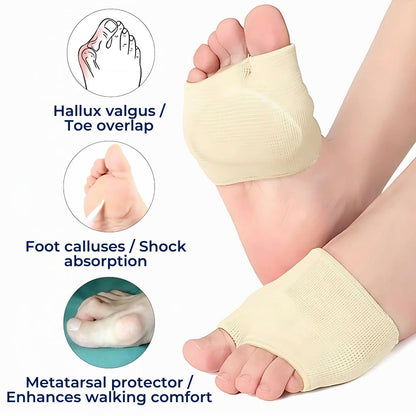 CushionFlex Forefoot Protection | Silicone Gel Cushion - Absorbs Shock on Foot - Pain Relief - for Metatarsalgia - Daily Comfort