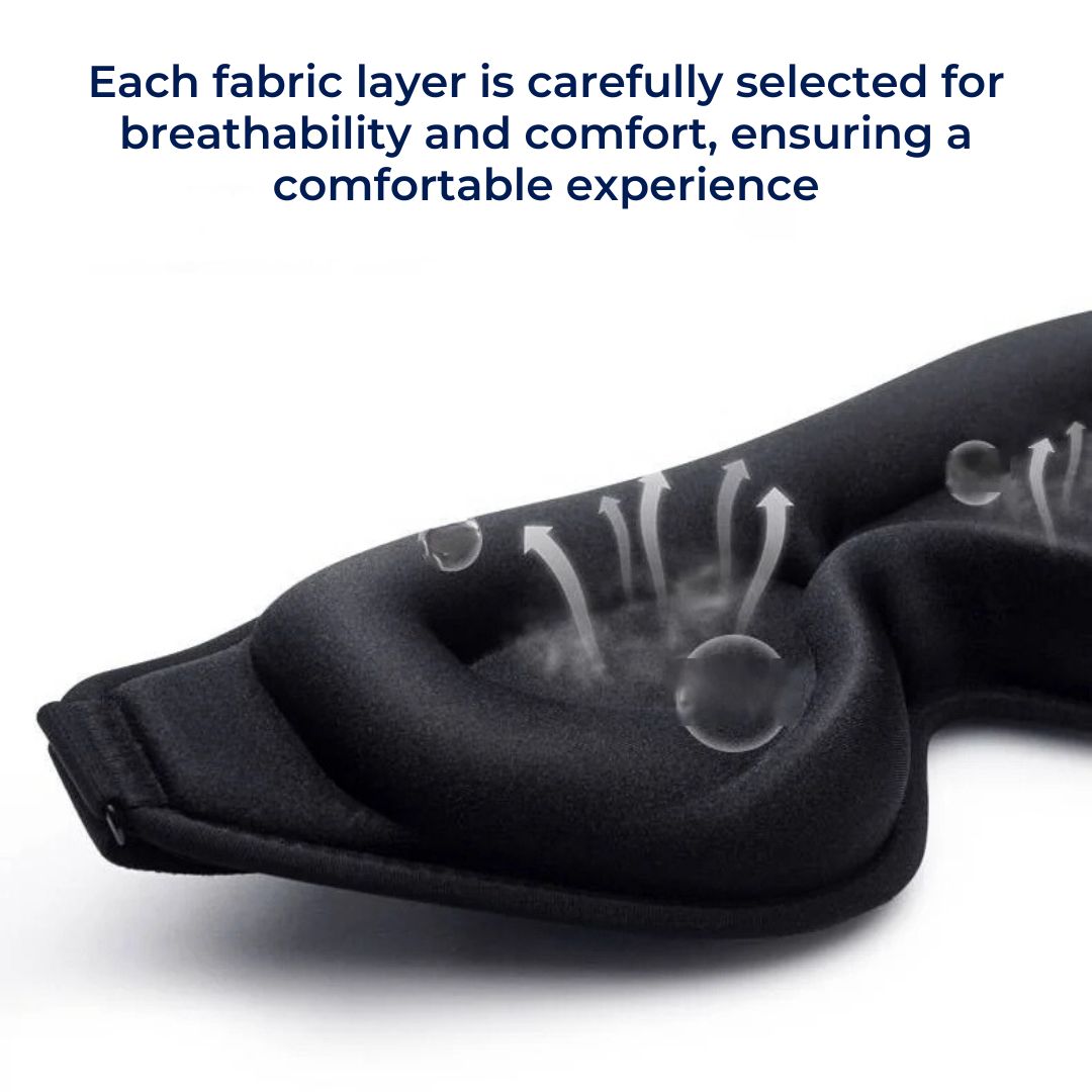 DreamSeal 3D Sleep Eye Mask | Light Blocking Mask - Sleep Blindfold - for Travel - Meditation - Insomnia - Deep Sleep - Adjustable Strap