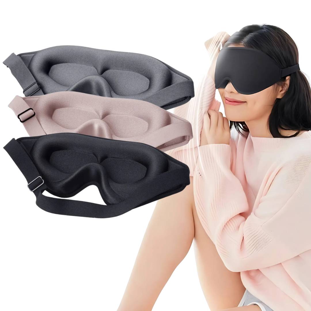 DreamSeal 3D Sleep Eye Mask | Light Blocking Mask - Sleep Blindfold - for Travel - Meditation - Insomnia - Deep Sleep - Adjustable Strap