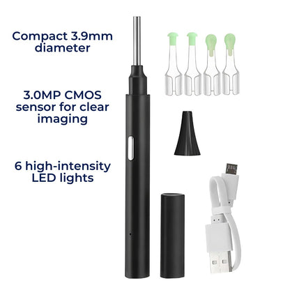 EarScope Pro - Smart Visual Earwax Removal Tool | LED Camera and Soft Tips - Safe and Precise Ear Cleaning