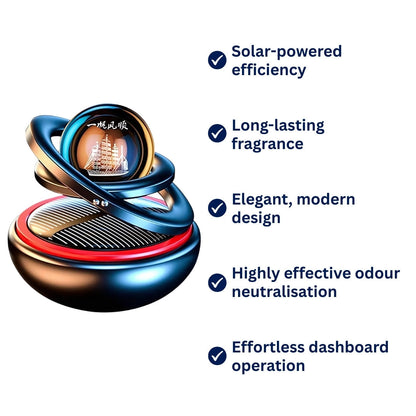 EcoFresh | Solar Car Air Freshener – Odour Elimination – Continuous Fragrance – Stylish Dashboard Design – No Batteries Needed