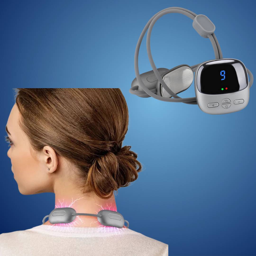 NeckEasePro Portable EMS Cervical Spine Massager | Pain Relief for Neck and Shoulder Tension - Muscle Relaxation