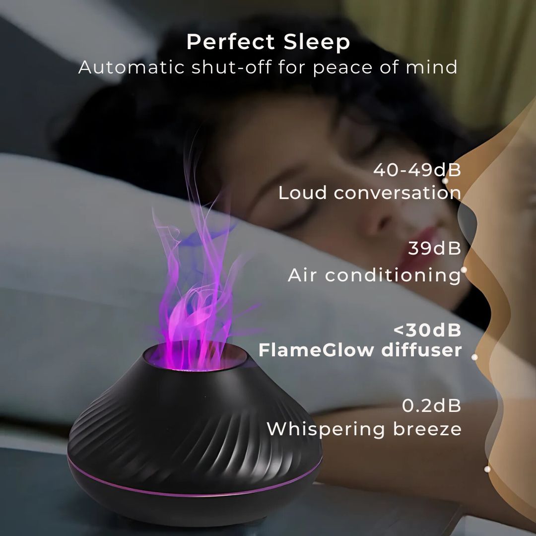 FlameGlow Air Humidifier Aromatherapy Diffuser | Adds Moisture - Relieves Dry Air - Helps to Relax - Quiet Diffuser for Home or Office