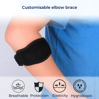 FlexSupport Adjustable Elbow Brace Support Pad | Elbow Pain Relief - Compression for Elbow Pain - Comfortable Elbow Brace