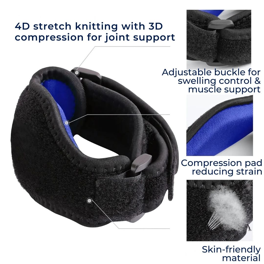 FlexSupport Adjustable Elbow Brace Support Pad | Elbow Pain Relief - Compression for Elbow Pain - Comfortable Elbow Brace