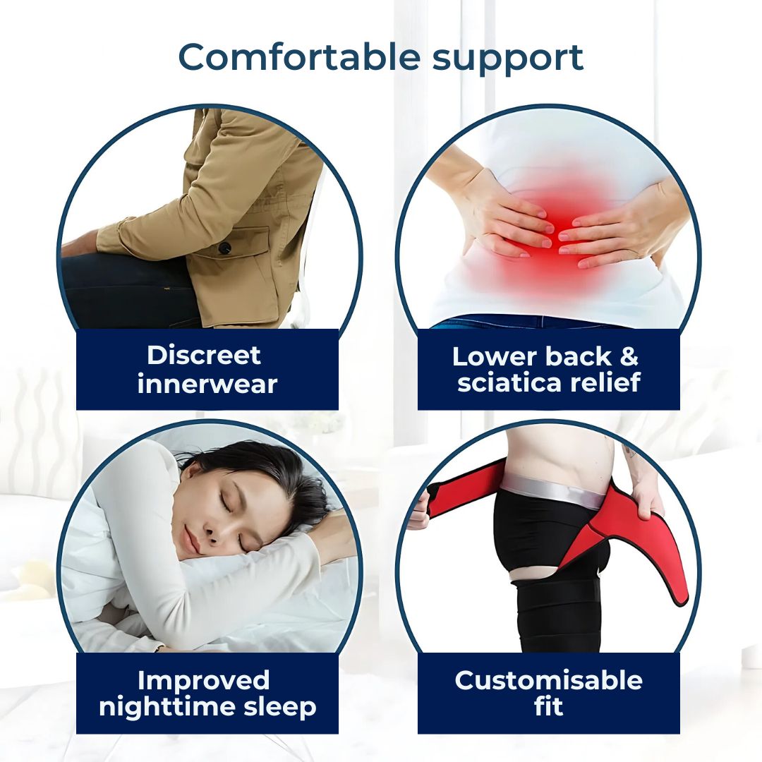 FlexiRelief Hip Brace Thigh Compression Sleeve | Hip Pain Relief - Muscle Support - Injury Recovery - Arthritis - Sciatica Support