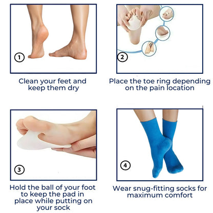 FootAlign Gel Metatarsal Pads | Relieve Foot Pain - Reduce Pressure - Absorb Shock - Improve Foot Comfort - Daily Foot Support