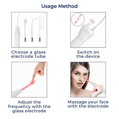 GlowVive High Frequency D’arsonval Beauty Device | for Acne - Anti-Aging - Skin Tightening - Hair Growth - Scalp Care