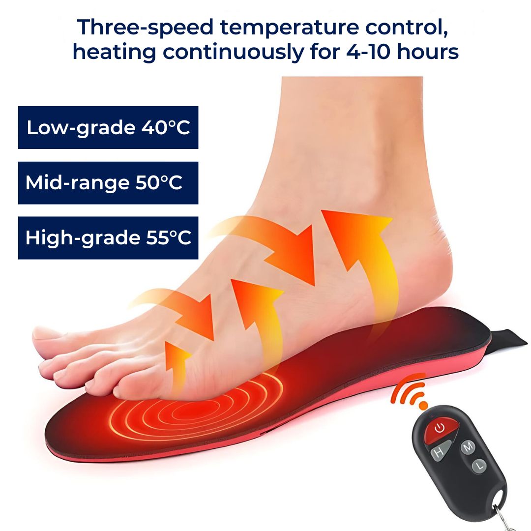 HeatFeet Heating Shoe Insole  | Heating Adjustable Inserts - Temperature Control - Cold Weather - Cold Feet