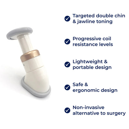 JawDefine | Neckline Slimmer – Double Chin Remover – Coil Resistance – Lightweight – Home Facial Exercise