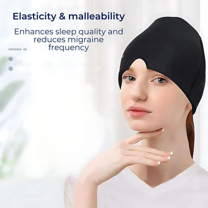 MigraSoothe Gel Hood Instant Headache and Migraine Relief | Cooling Comfort, Pressure Therapy & Light Blocking for Anytime Use