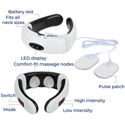 NeckEase | Vibration Neck Massager – Pain Relief – Portable Design – Soothes Stiff Muscles – Stress & Tension Relief
