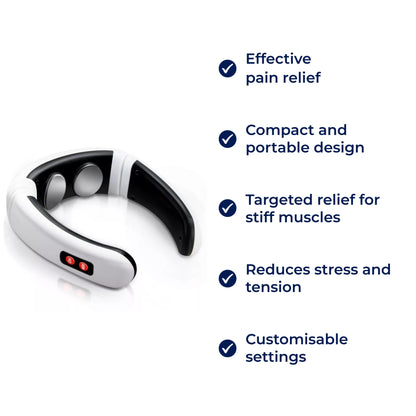 NeckEase | Vibration Neck Massager – Pain Relief – Portable Design – Soothes Stiff Muscles – Stress & Tension Relief
