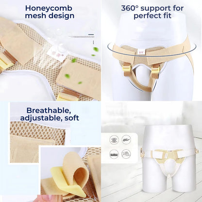 ReliefGuard Adjustable Inguinal Hernia Support Belt | Comfortable Breathable Inguinal Hernia Brace for Men - Improves Mobility
