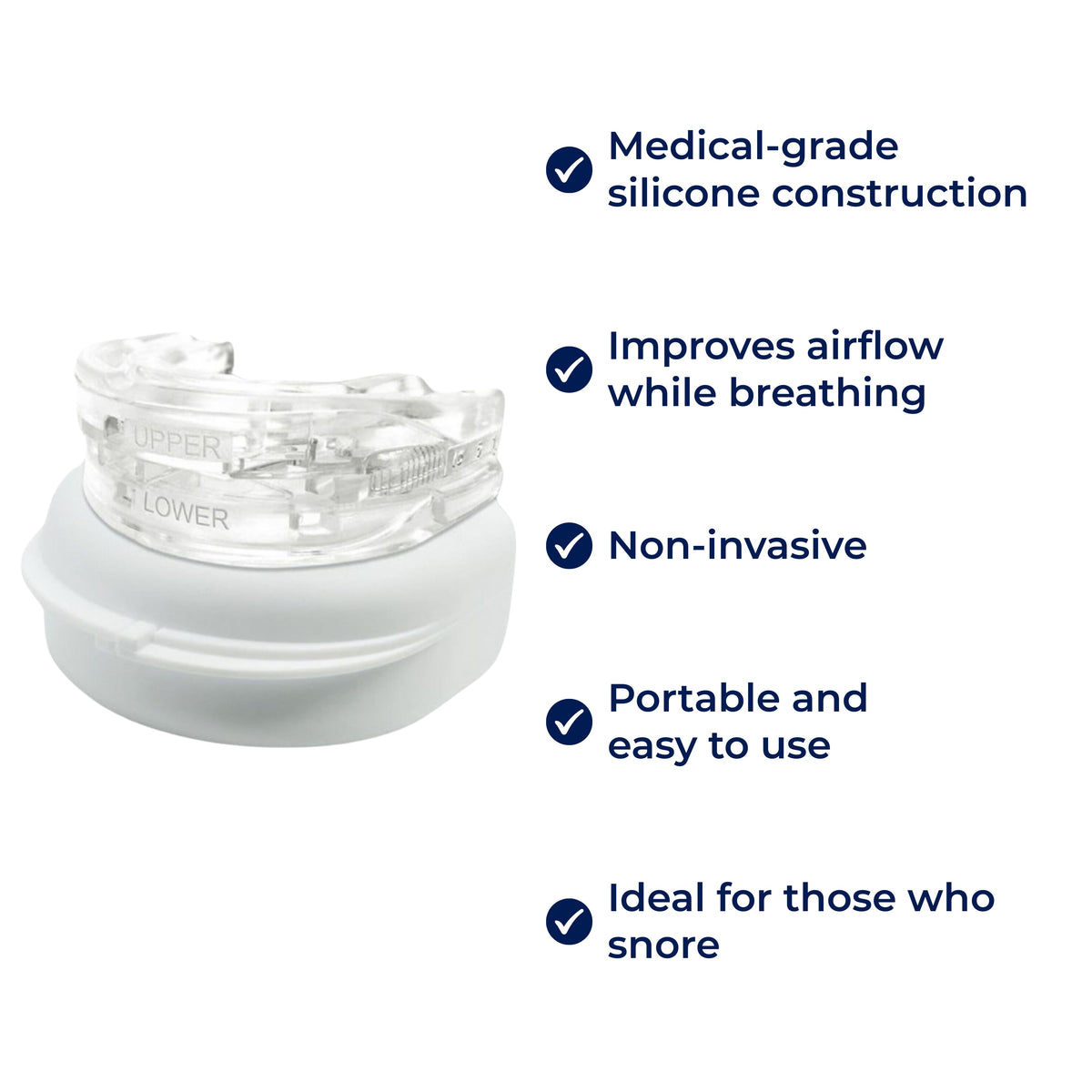 SilentEase | Anti-Snoring Mouth Device – Medical-Grade Silicone – Enhances Airflow – Ideal for Snorers Seeking Better Sleep