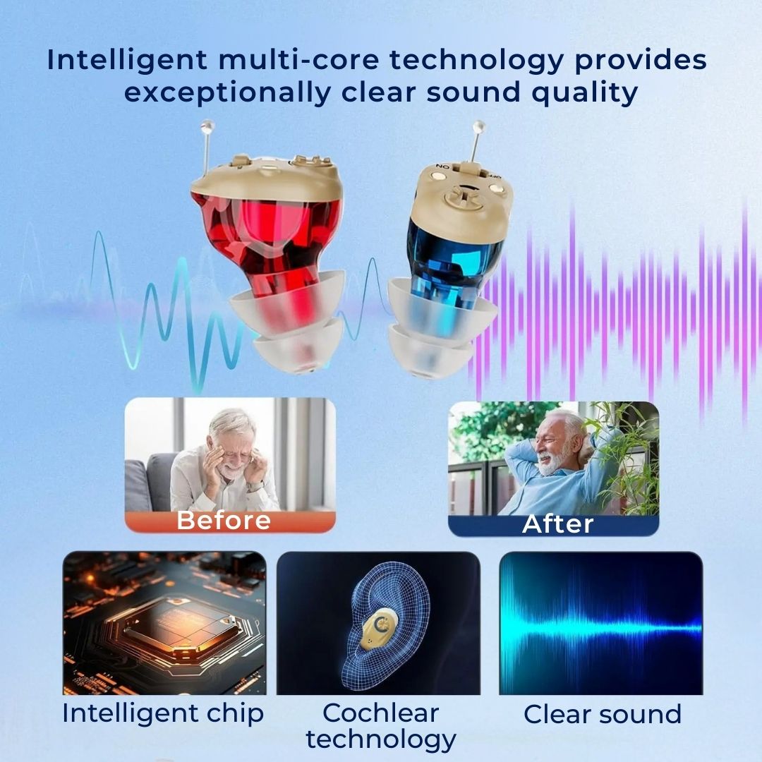 ClearWave | Rechargeable Invisible Hearing Aids Pair – Clearer Sound, Enhanced Speech & Discreet Comfort