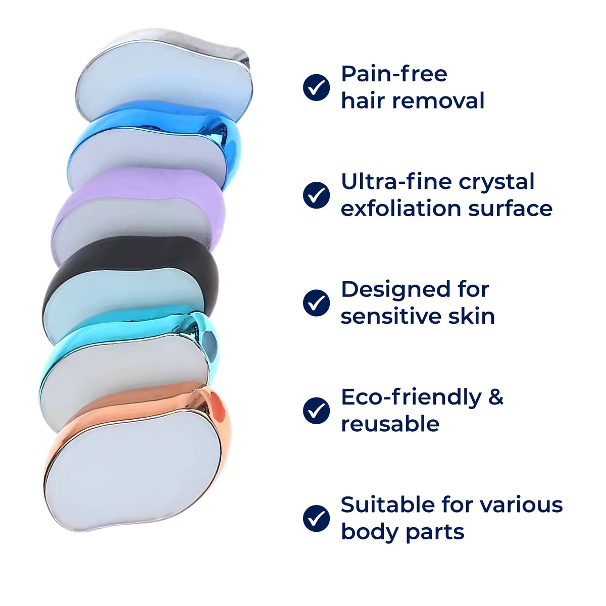 SilkEase | Crystal Hair Remover – Pain-Free Exfoliation – Ultra-Fine Crystal Surface – For Sensitive Skin