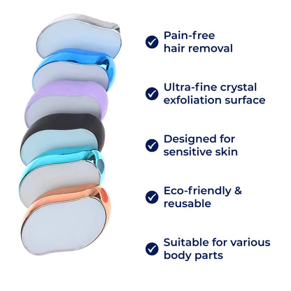 SilkEase | Crystal Hair Remover – Pain-Free Exfoliation – Ultra-Fine Crystal Surface – For Sensitive Skin