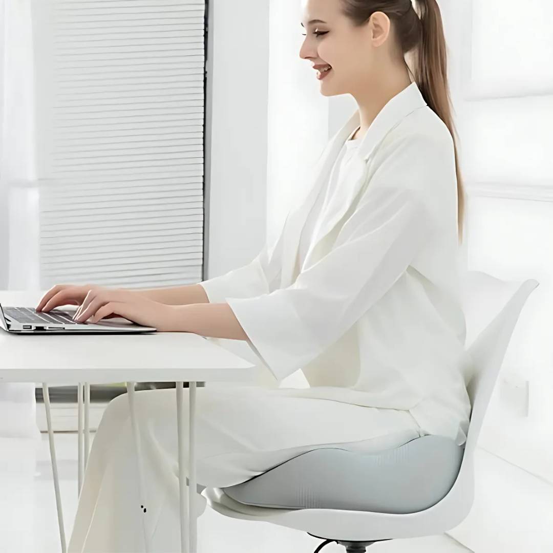 SitSmart Adjustable Memory Foam Sit Bone Relief | Seat Cushion for Tailbone Pressure Pain - Posture Support in Office Chairs