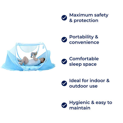 SleepSafe | Baby Travel Bed – Pop-Up Mosquito Net – Breathable Mesh – Infant Outdoor Sleep