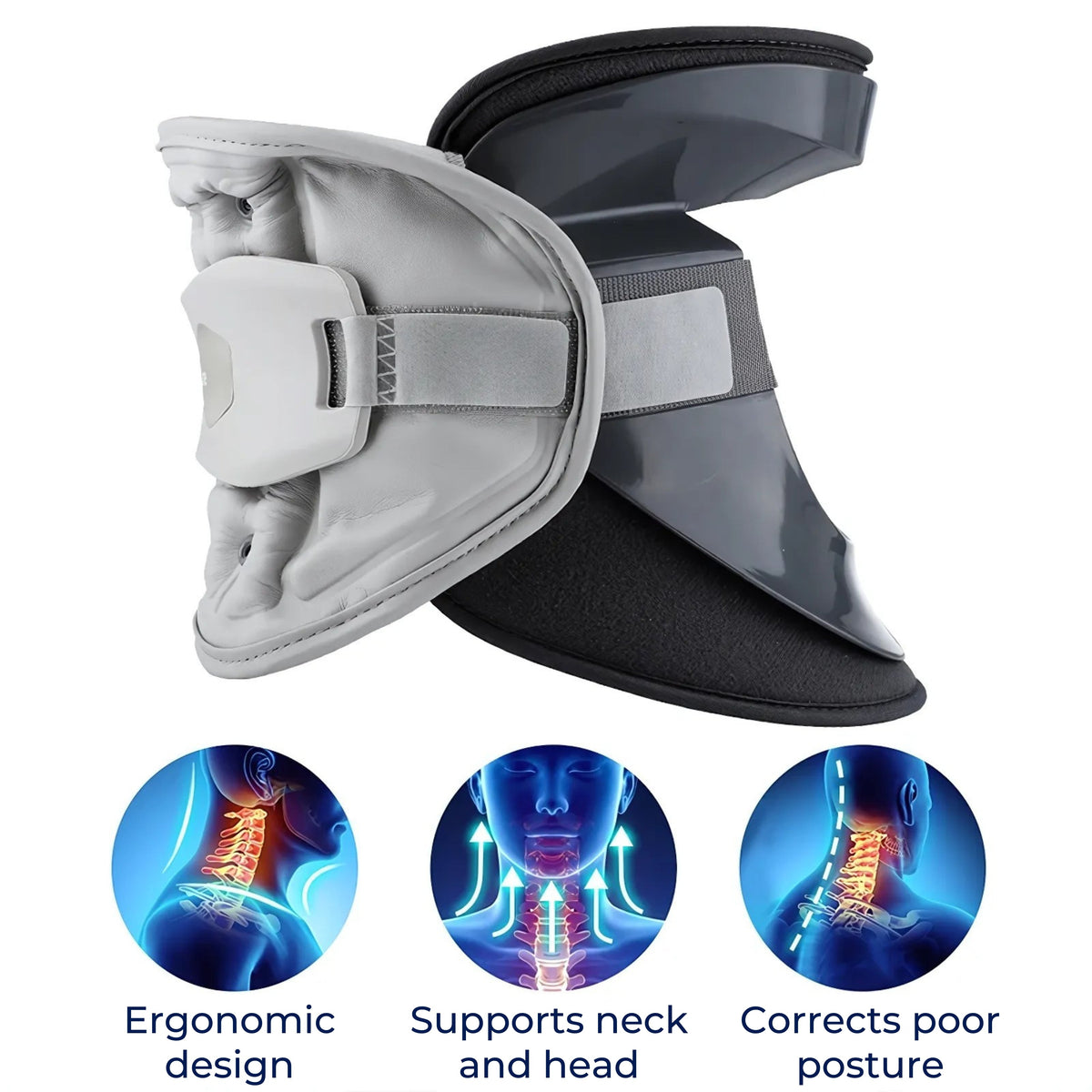 SpineEase | Neck Traction Collar – Cervical Retractor for Spinal Decompression, Nerve & Posture Support – Neck Pain Relief Aid