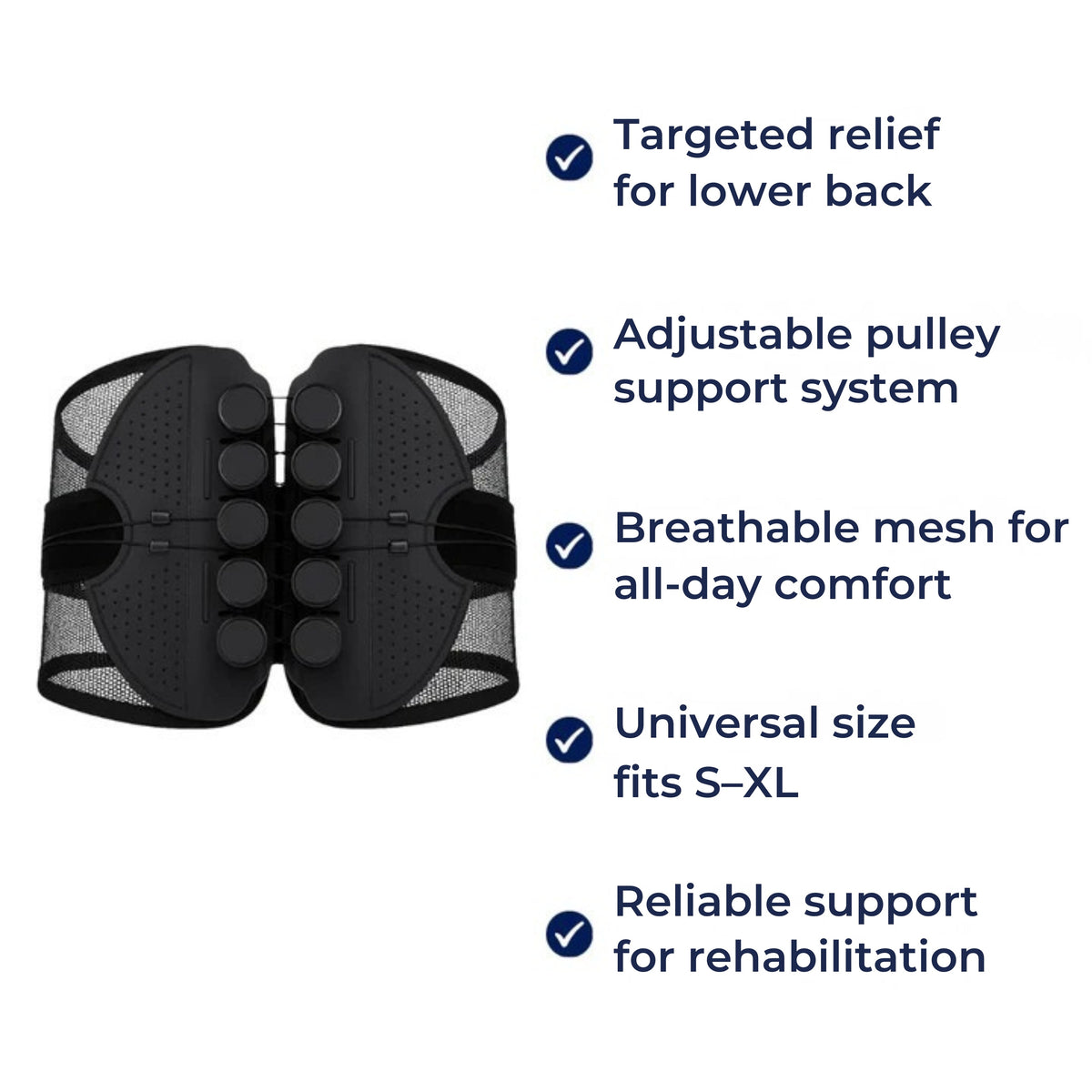 PostureFlex | Lumbar Support Belt – Lower Back Pain Relief – Breathable Mesh & Adjustable Fit – Improves Posture for Office & Everyday Comfort