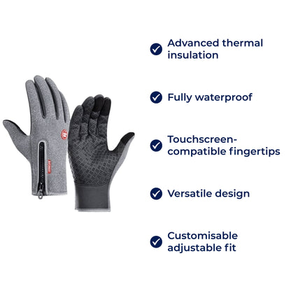 ThermaGuard | Thermal Gloves for Men & Women – Waterproof, Touchscreen Winter Gloves for Outdoor Sports
