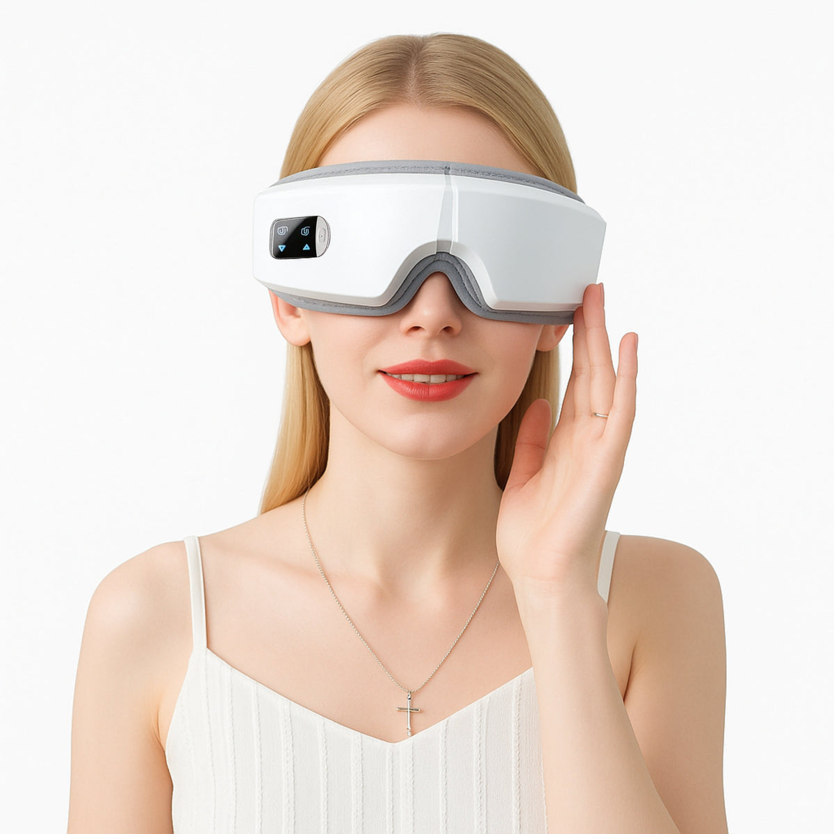 Vistella | 4D Smart Eye Massager - Air Pressure - Vibration - Heat Therapy for Eye Strain Fatigue - Sleep Improvement