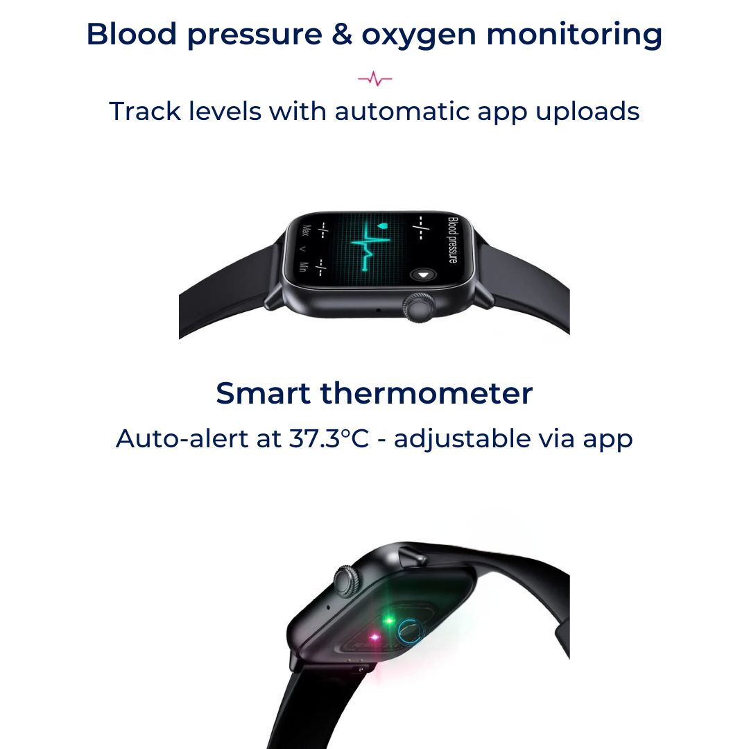 WellnessPro Health Smartwatch | Tracks Heart Rate - Blood Pressure Tracking - Sleep Activity Tracking