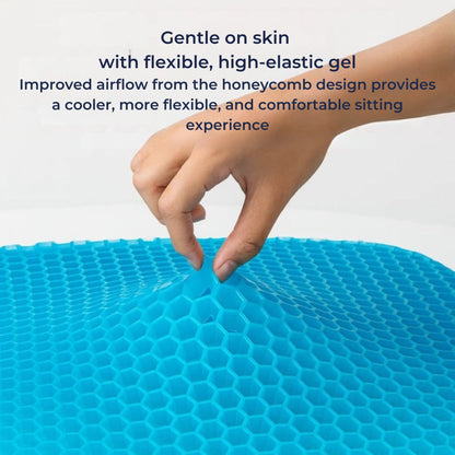 SitEase | Gel Seat Cushion – Pressure Relief & Cooling Honeycomb Gel – Posture Support – Office Car Chair Comfort for Long Sitting