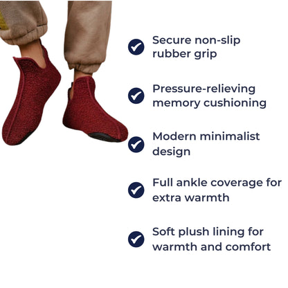 SnugStride | Winter Slippers – Non-Slip Plush Indoor Shoes – Thick Memory Foam Sole – Keeps Feet Warm, Comfy and Protected at Home