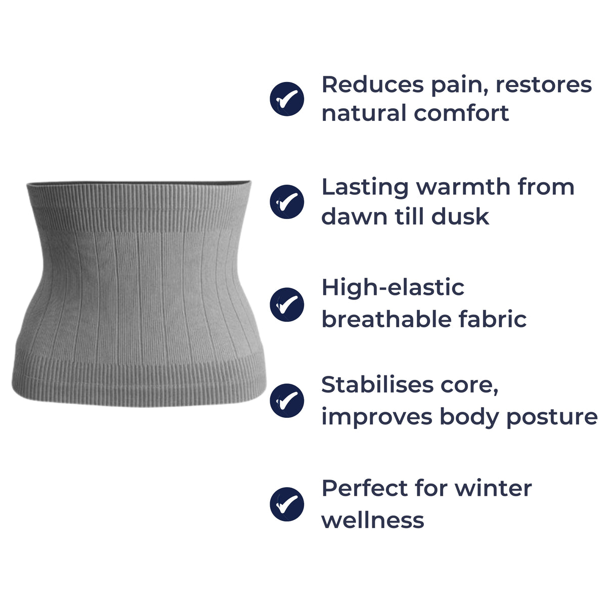 WarmCore | Waist Warmer – Targeted Heat for Back Relief – High-Elastic Breathable Fabric – All-Day Comfort and Pain Support for Winter Warmth