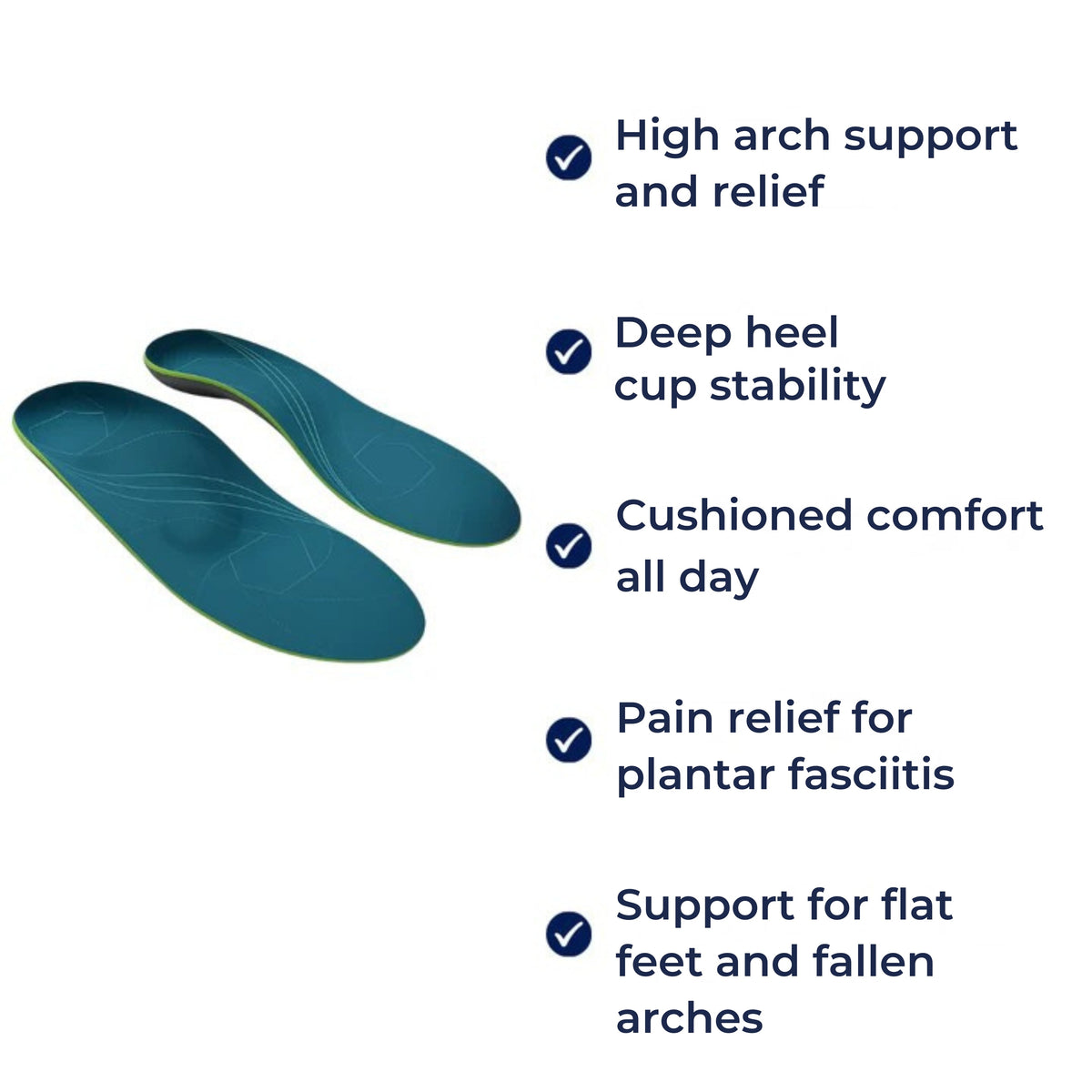 ArchRelief | Plantar Fasciitis Insoles – High Arch Support – Deep Heel Cup & Cushioned Design – Flat Feet & Heel Pain Relief
