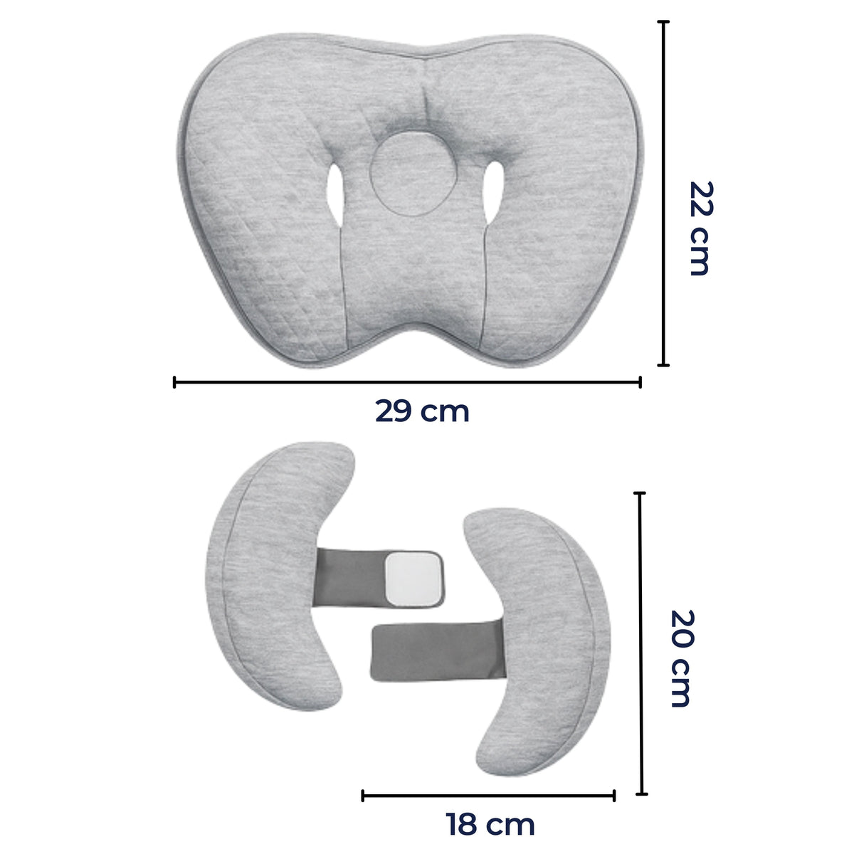 SnugNest | Baby Car Seat Head Support Pillow – Prevents Head Flop – Breathable Cotton – For Newborns and Infants