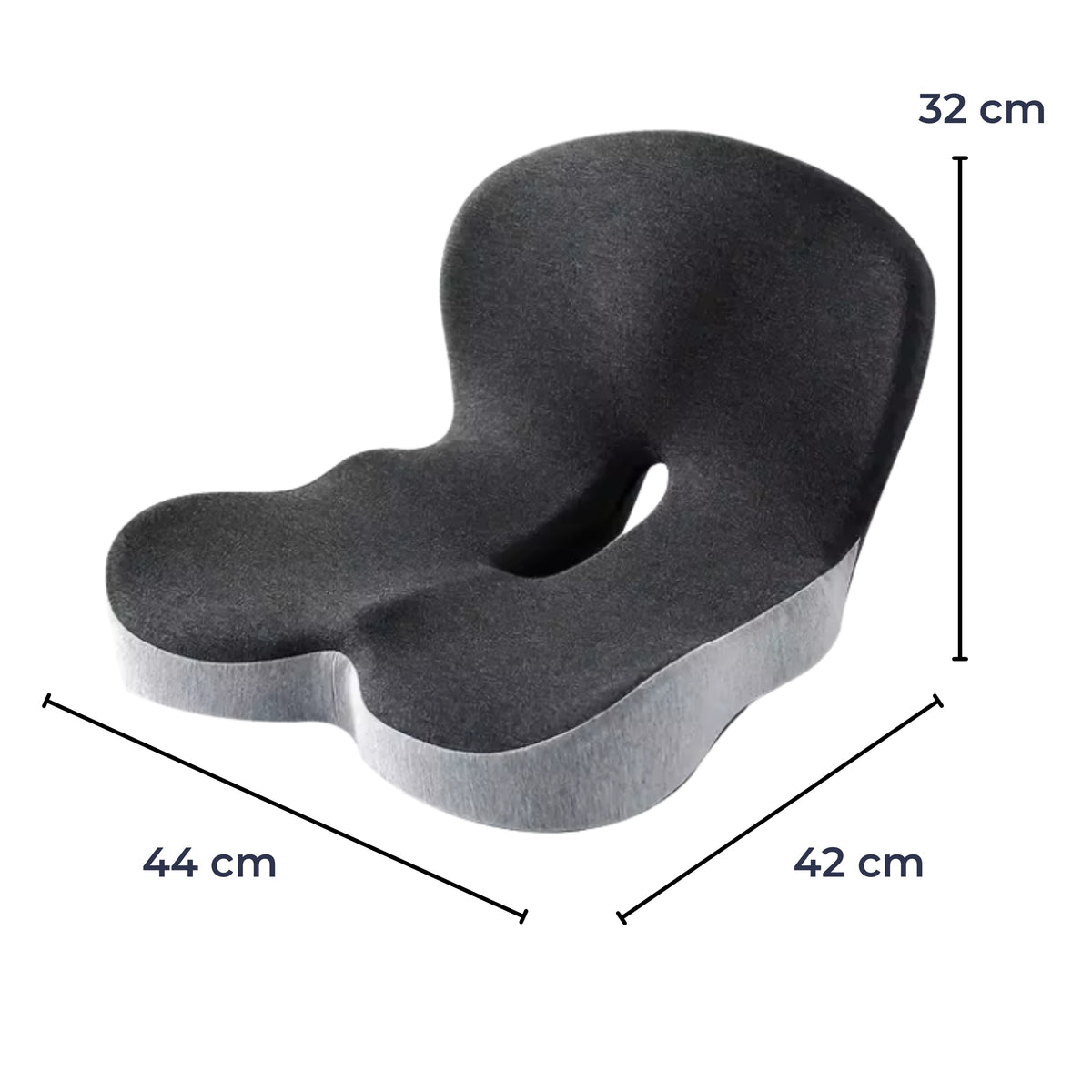 SeatRelief | Seat Cushion – Lumbar & Coccyx Pain Relief – Memory Foam Non-Slip Support – Office Car Home Use
