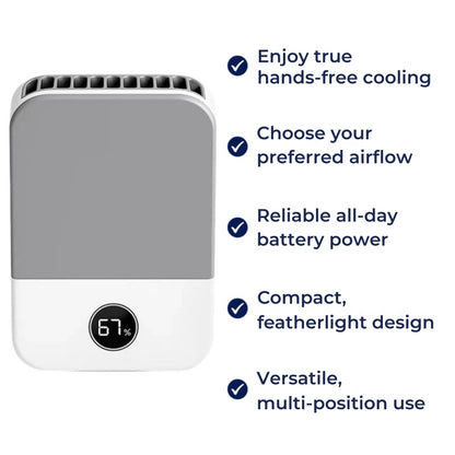 BreezeClip | Waist Clip Fan – 3-Speed Cooling – 2000 mAh Battery & Secure Waist Attachment – Hands-Free Relief for Outdoors, Work & Travel