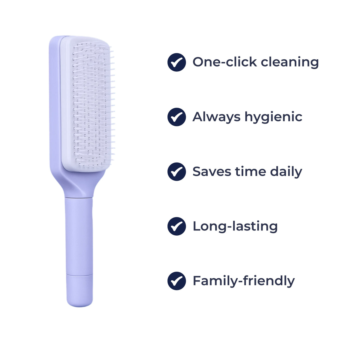 HairSwift | Self-Cleaning Hairbrush – Gentle Detangle – Retractable Bristle Design – For All Hair Types & Busy Mornings